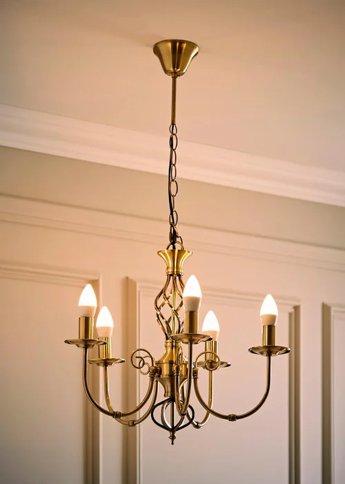 ValueLights Memphis Antique Gold Twist 5 Way Celling Light - One Size Image 3