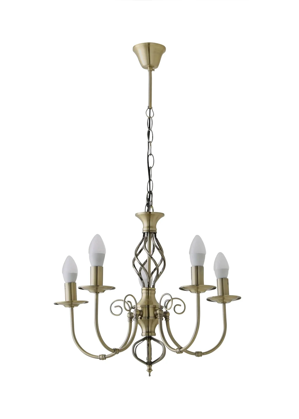 ValueLights Memphis Antique Gold Twist 5 Way Celling Light - One Size Image 2