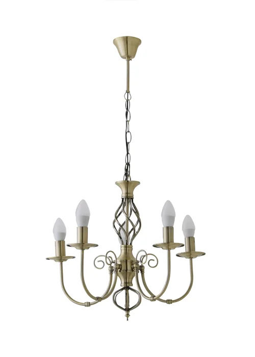ValueLights Memphis Antique Gold Twist 5 Way Celling Light - One Size Image 2