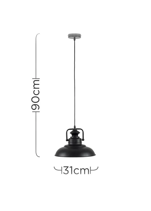ValueLights Duomo Black Dome Ceiling Light - One Size Image 5
