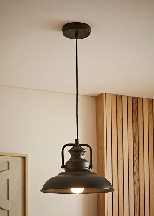 ValueLights Duomo Black Dome Ceiling Light - One Size Image 1