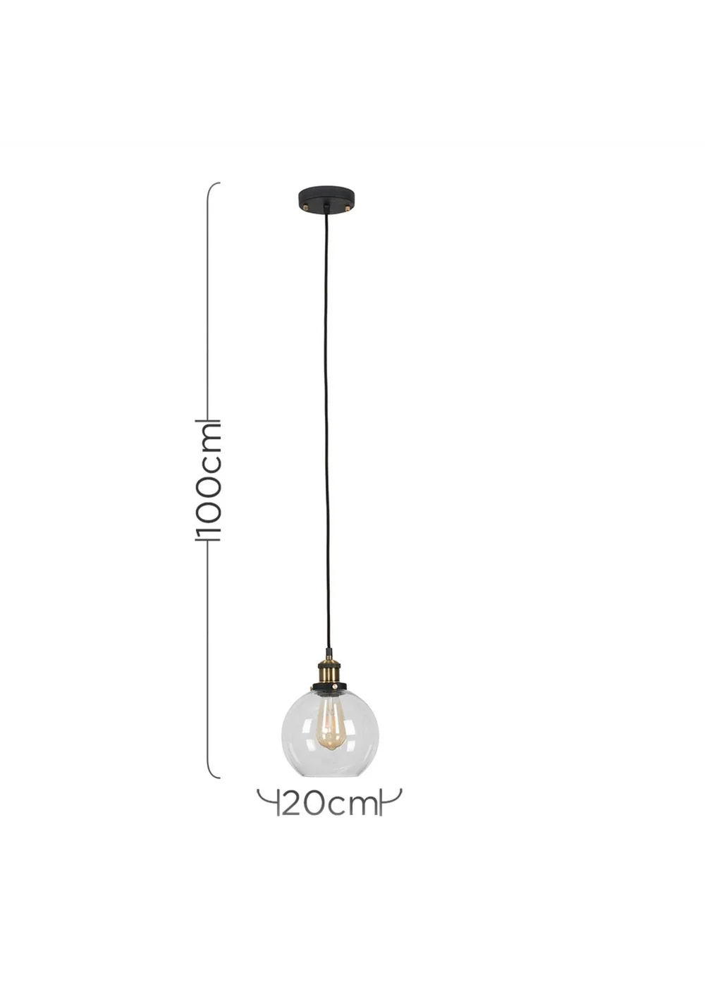 ValueLights Sheridan Glass Globe Ceiling Pendant Light - One Size Image 5