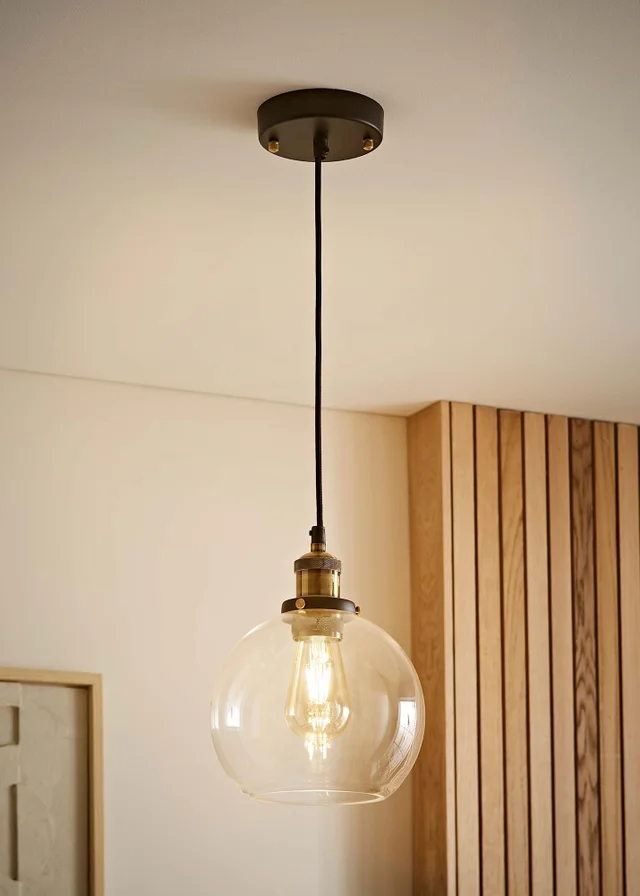 ValueLights Sheridan Glass Globe Ceiling Pendant Light