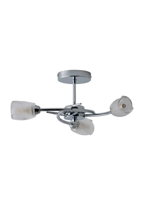 ValueLights Mia Chrome 3 Way Ceiling Light - One Size Image 2