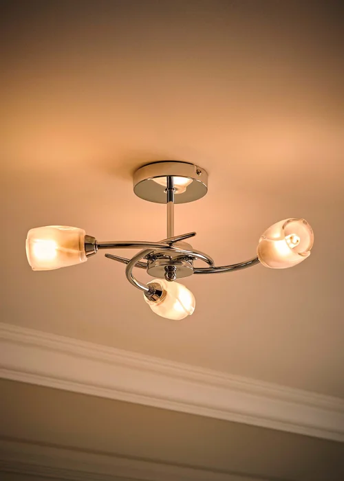 ValueLights Mia Chrome 3 Way Ceiling Light - One Size Image 3