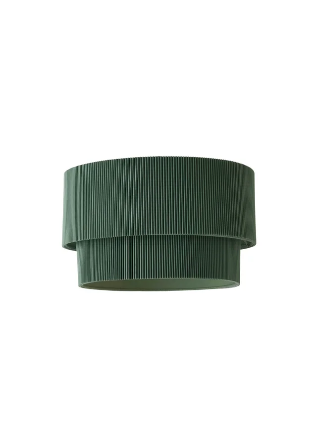 ValueLights Mason Moss Green 2 Tier Crinkle Easy Fit Ceiling Lampshade