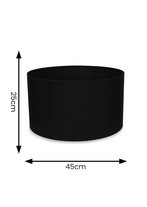 ValueLights Reni Large 35cm Black Fabric Easy Fit Lampshade - One Size Image 5