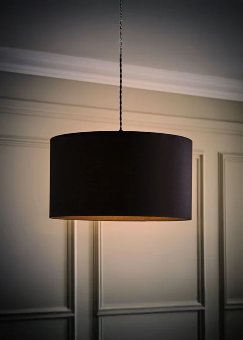 ValueLights Reni Large 35cm Black Fabric Easy Fit Lampshade - One Size Image 3