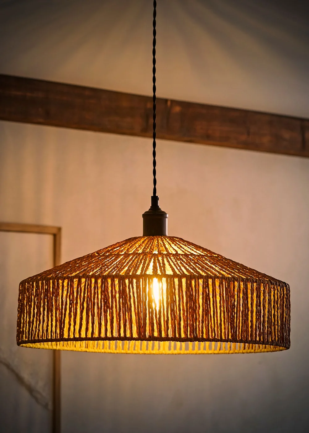 ValueLights Elcano Woven Rope Easy Fit Ceiling Lampshade - One Size Image 2