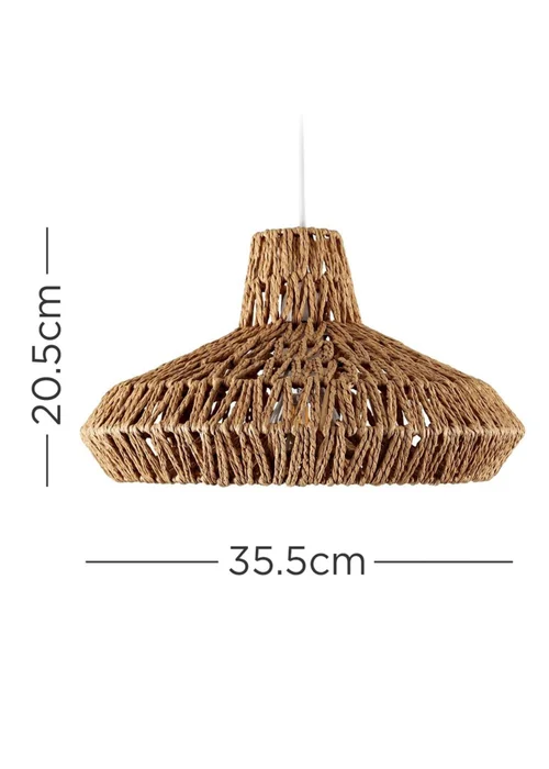 ValueLights Hamilton Natural Rope Easy Fit Ceiling Lampshade - One Size Image 6