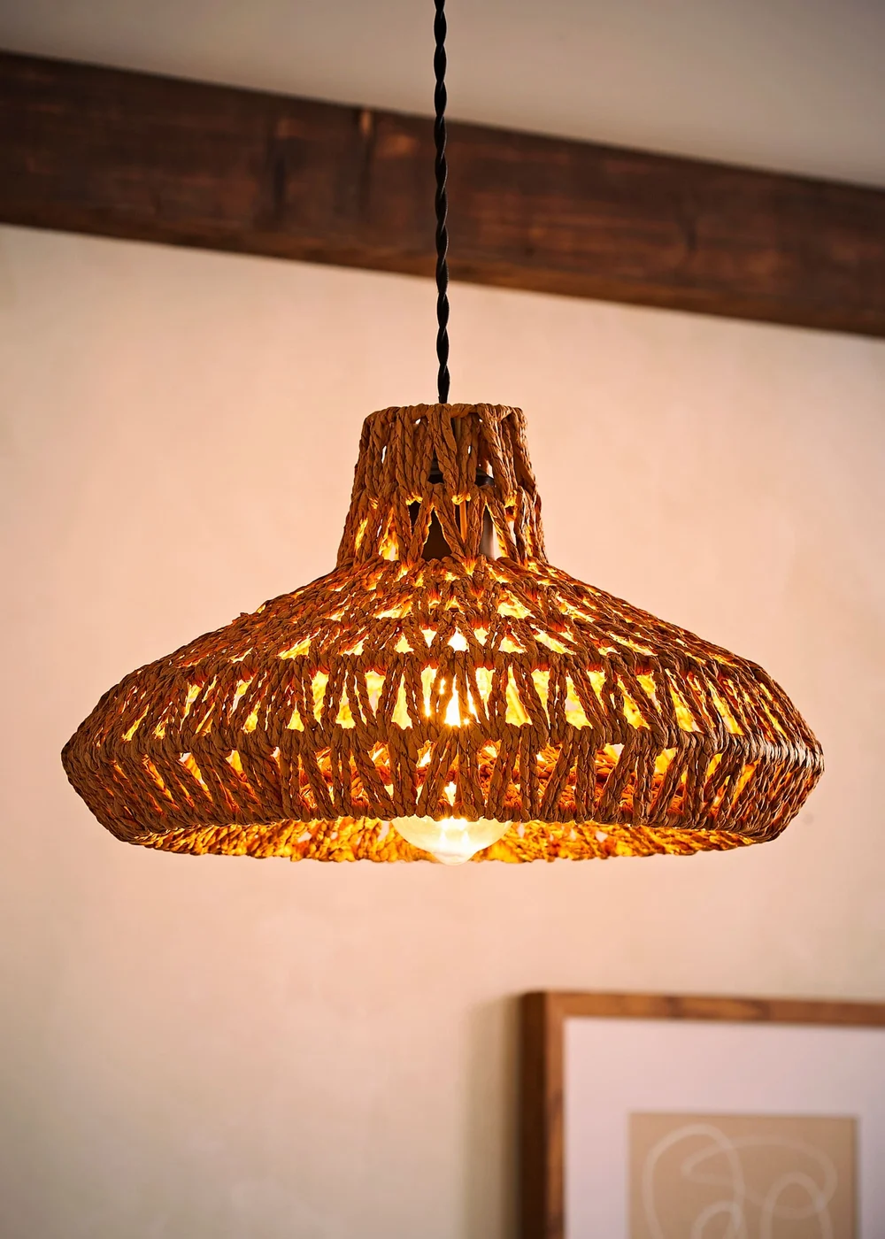 ValueLights Hamilton Natural Rope Easy Fit Ceiling Lampshade - One Size Image 3