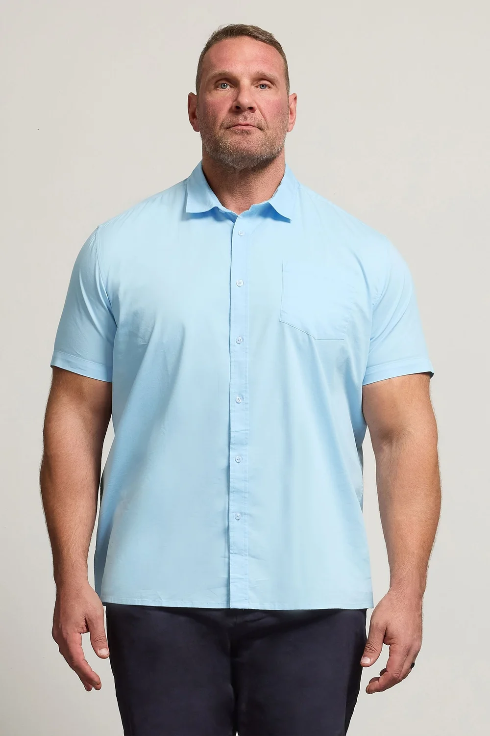 BadRhino Light Blue Stretch Short Sleeve Shirt - 5-6XL Image 1