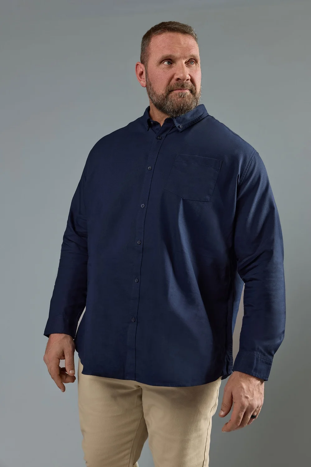 BadRhino Navy Blue Long Sleeve Oxford Shirt - 2XL Image 1