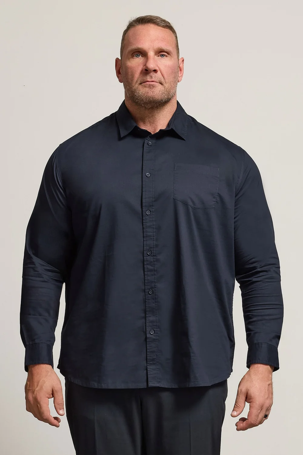 BadRhino Navy Blue Stretch Long Sleeve Shirt - 4XL Image 1