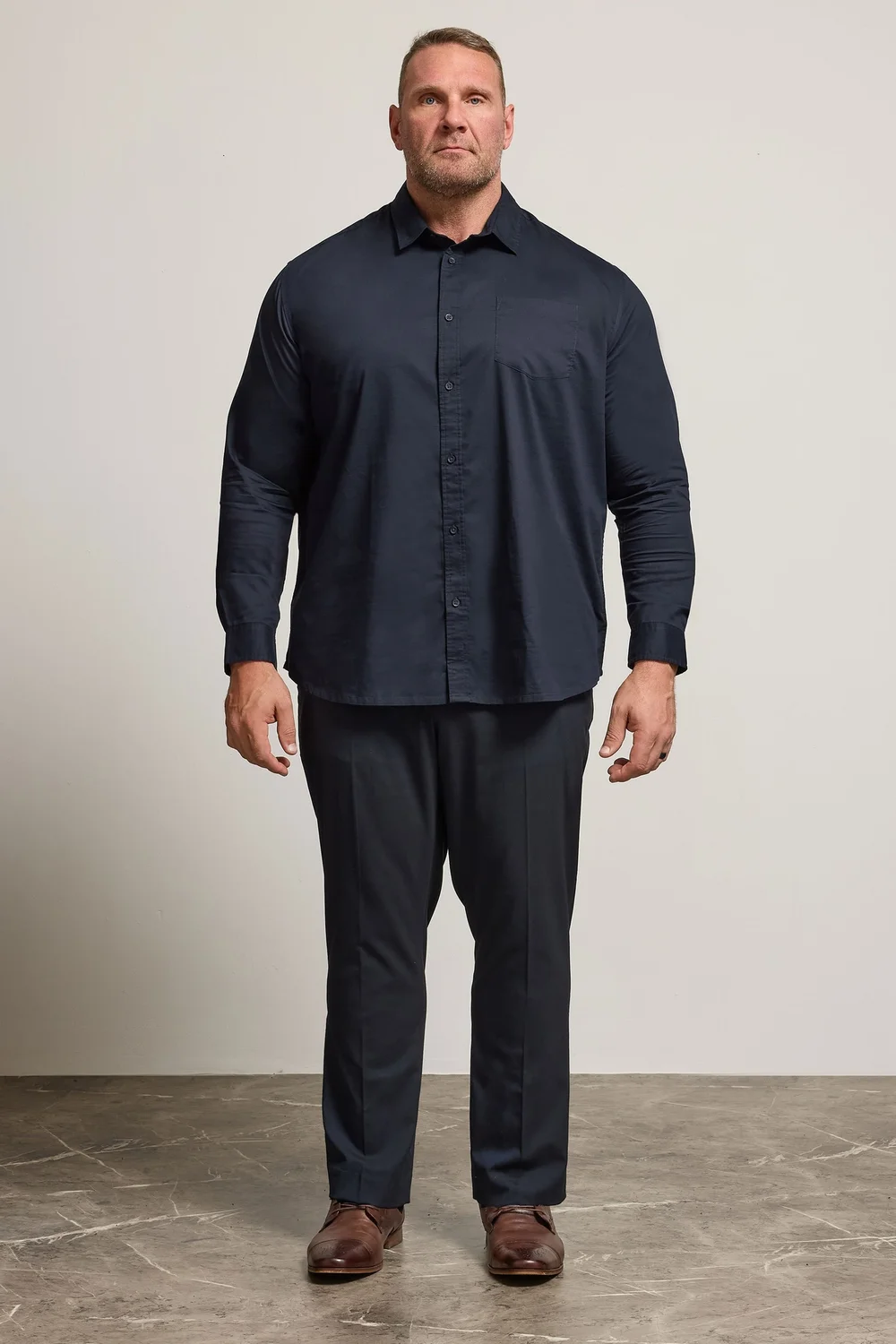 BadRhino Navy Blue Stretch Long Sleeve Shirt - 4XL Image 2