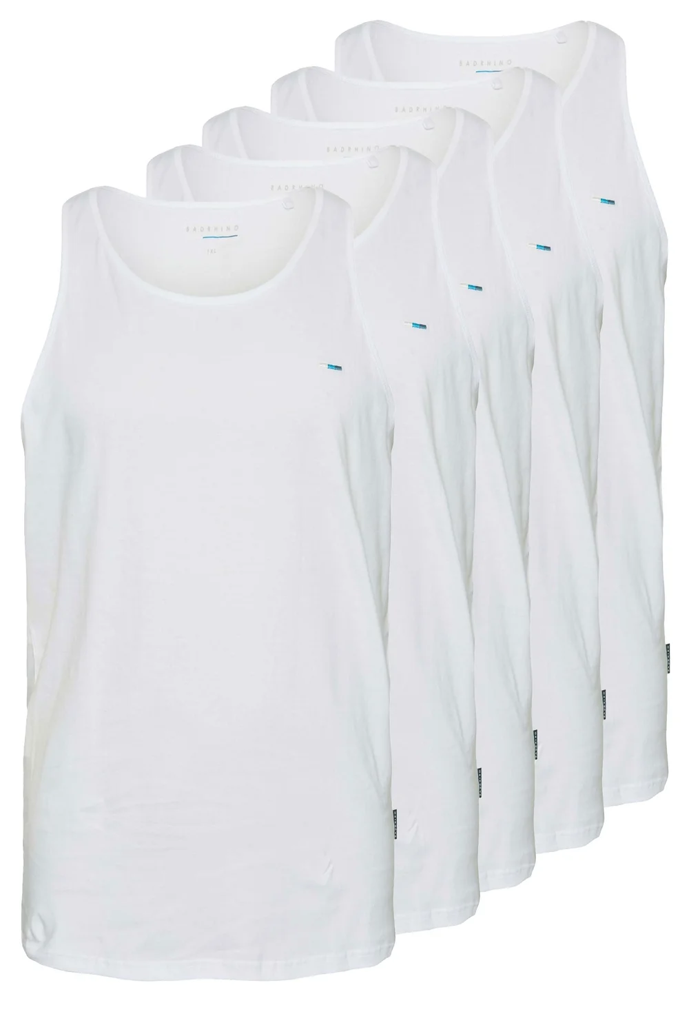 BadRhino White 5 Pack Vest Tops - 3XL Image 3