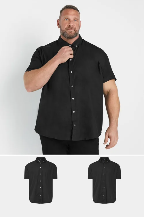 BadRhino 2 Pack Black Short Sleeve Poplin Shirts - 2XL Image 1