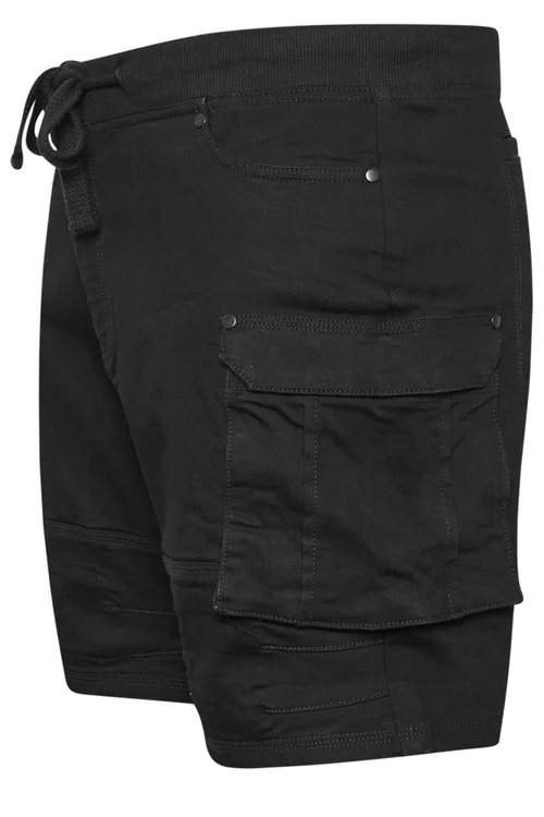 BadRhino Black Elasticated Cargo Denim Shorts - 3XL Image 5