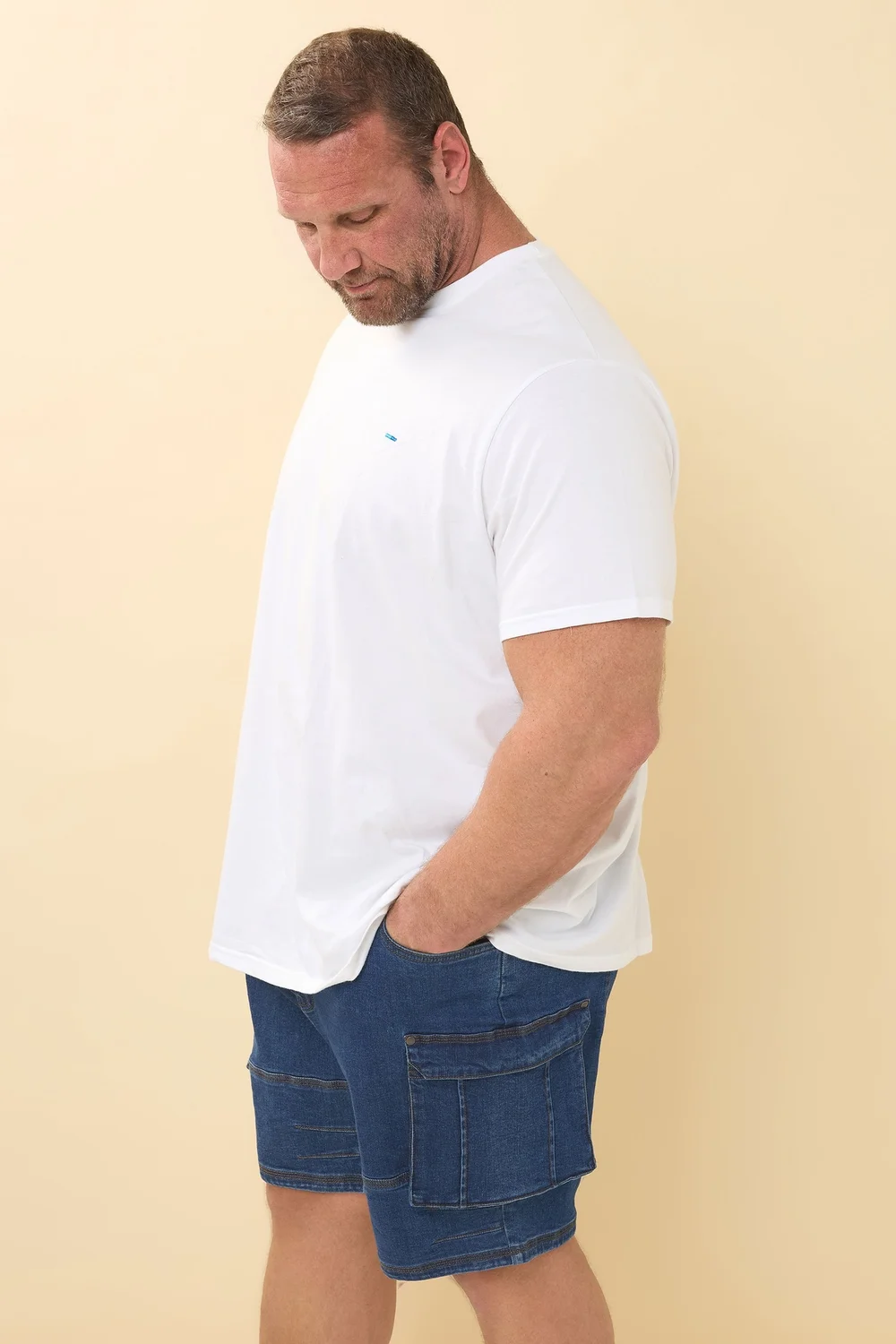 BadRhino Blue Elasticated Cargo Denim Shorts - 5-6XL Image 4