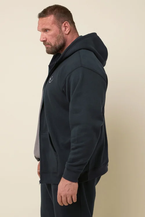 BadRhino Navy Blue 'Rest Day' Zip Through Hoodie - XL Image 5