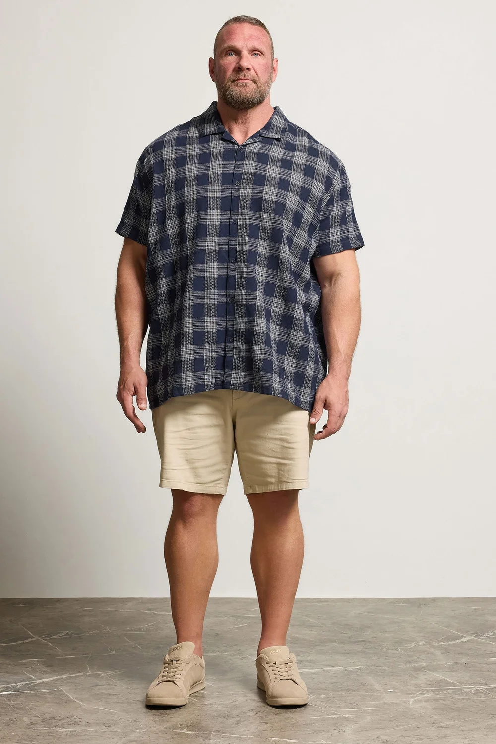 BadRhino Navy Blue Textured Check Print Shirt - 2XL Image 3
