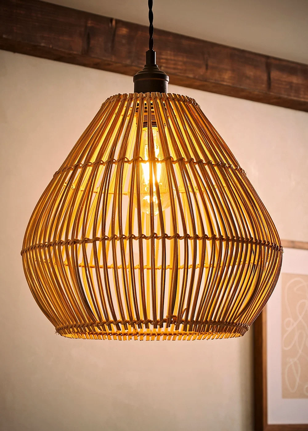 ValueLights Vine Natural Rattan Easy Fit Ceiling Lampshade - One Size Image 3