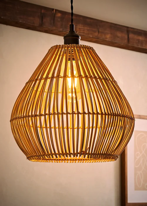 ValueLights Vine Natural Rattan Easy Fit Ceiling Lampshade - One Size Image 3