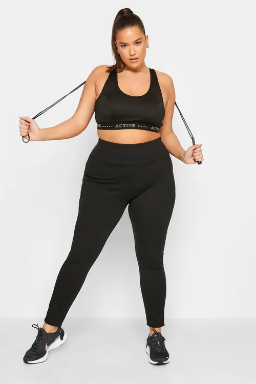 Yours Active Curve Black Padded Sports Bra - 26-28 Image 2