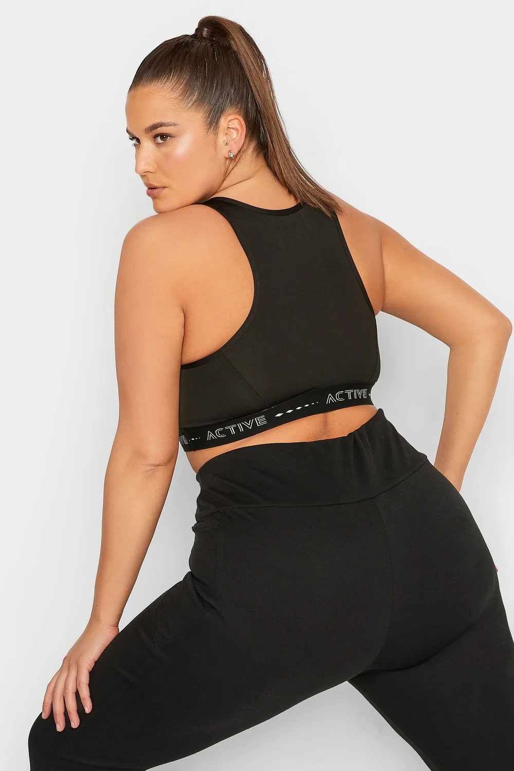 Yours Active Curve Black Padded Sports Bra - 26-28 Image 3