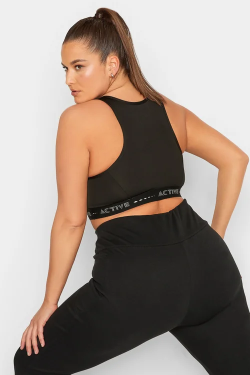Yours Active Curve Black Padded Sports Bra - 26-28 Image 3