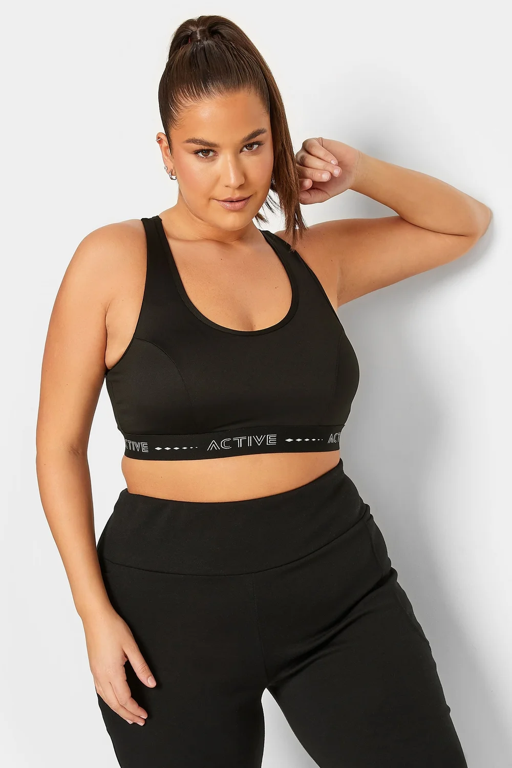 Yours Active Curve Black Padded Sports Bra - 26-28 Image 4