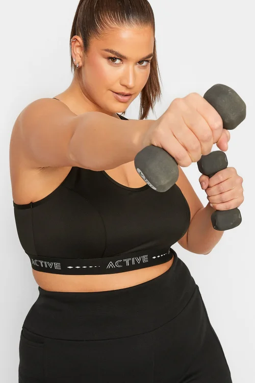 Yours Active Curve Black Padded Sports Bra - 26-28 Image 5