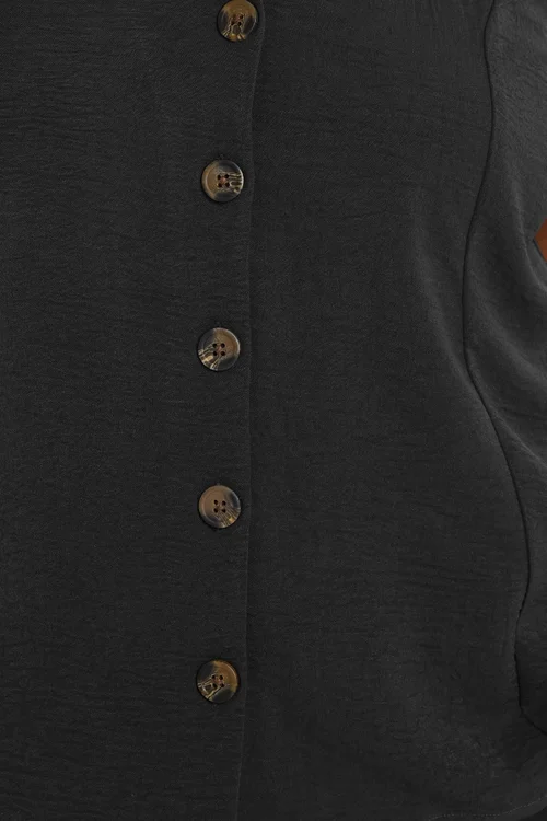 Yours Curve Black Button Through Waistcoat - 30-32 Image 4