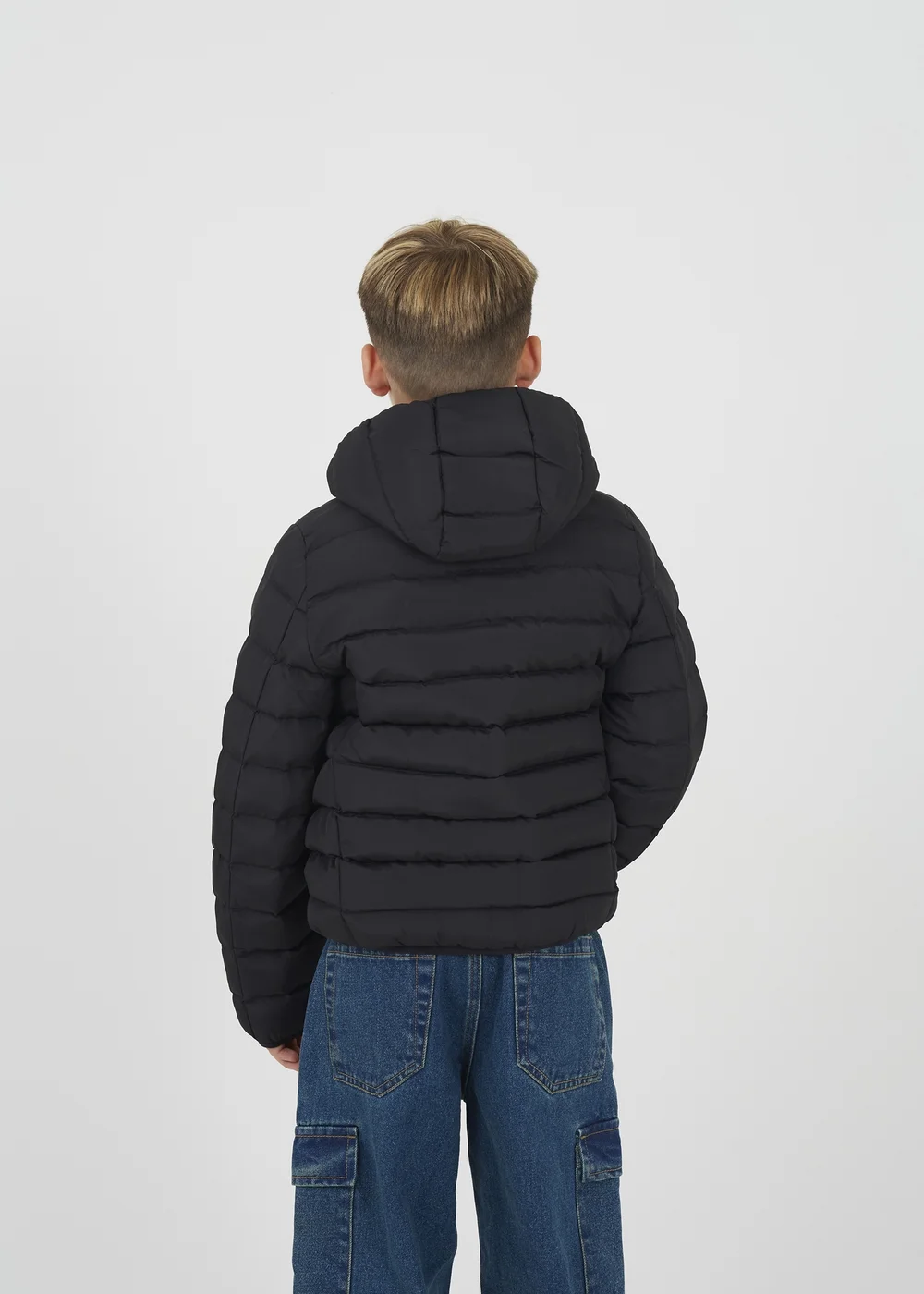 Brave Soul Black Hooded Puffer Jacket (7-13 yrs) - 11-12 Yrs Image 2