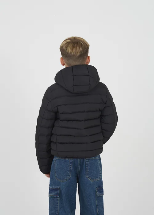 Brave Soul Black Hooded Puffer Jacket (7-13 yrs) - 11-12 Yrs Image 2
