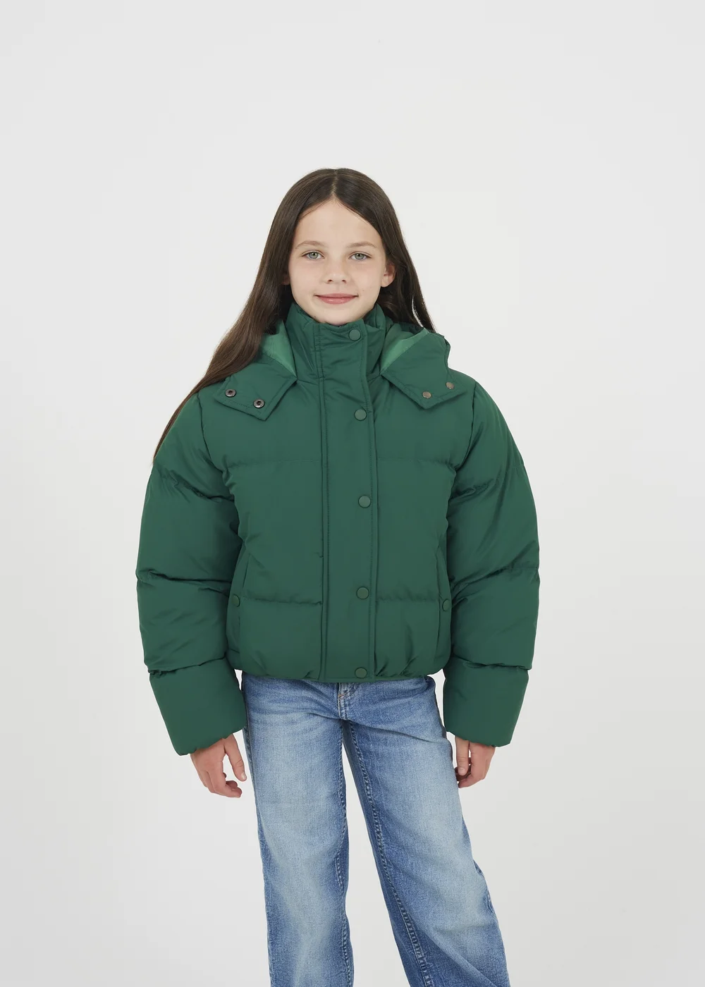 Brave Soul Green Hooded Padded Jacket (7-13 yrs) - 7-8 Yrs Image 1
