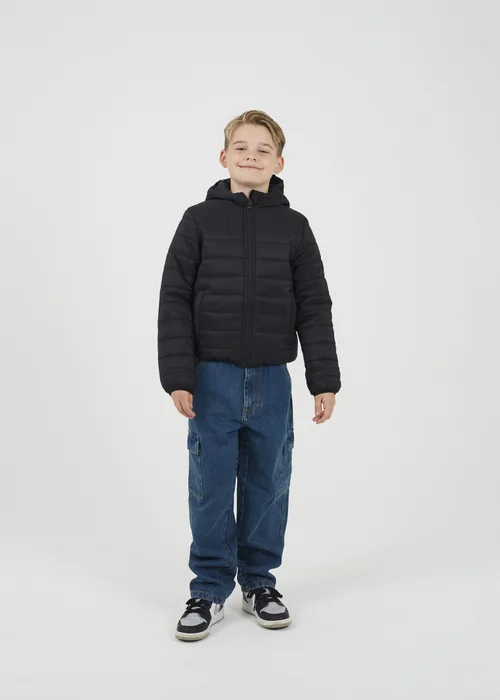 Brave Soul Black Hooded Puffer Jacket (7-13 yrs) - 11-12 Yrs Image 3