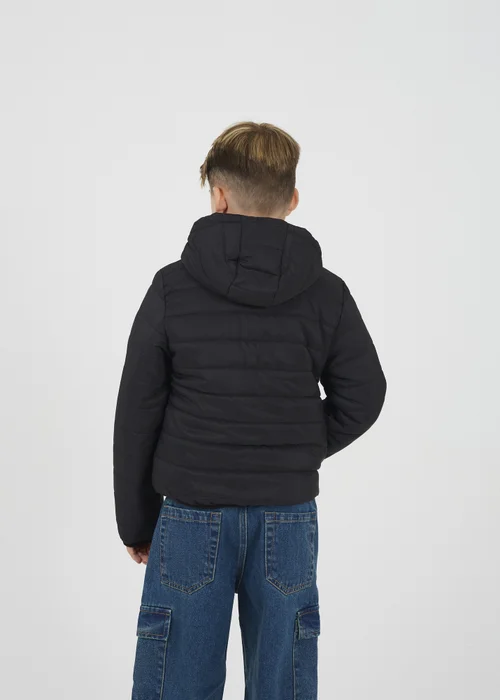 Brave Soul Black Hooded Puffer Jacket (7-13 yrs) - 11-12 Yrs Image 2