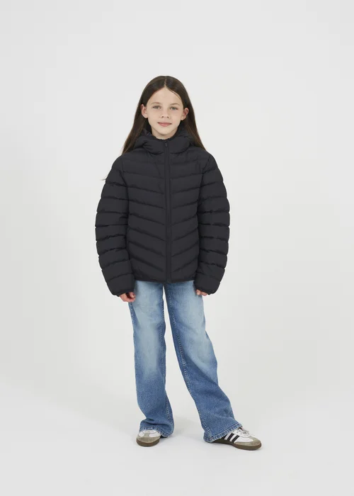 Brave Soul Black Hooded Padded Jacket (7-13 yrs) - 7-8 Yrs Image 3