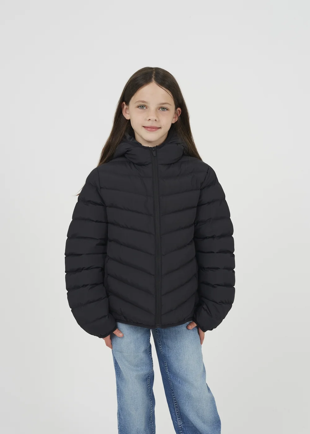 Brave Soul Black Hooded Padded Jacket (7-13 yrs) - 7-8 Yrs Image 1