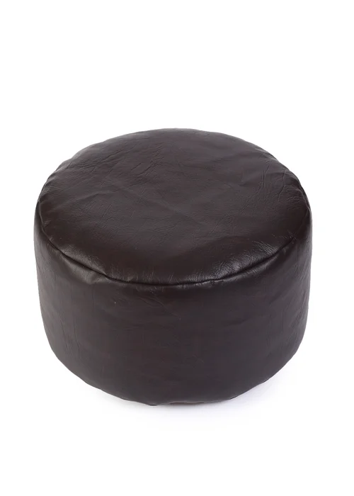 Kaikoo Brown Faux Leather Footstool - One Size Image 2