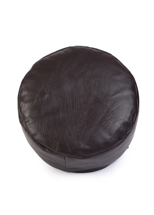 Kaikoo Brown Faux Leather Footstool - One Size Image 3