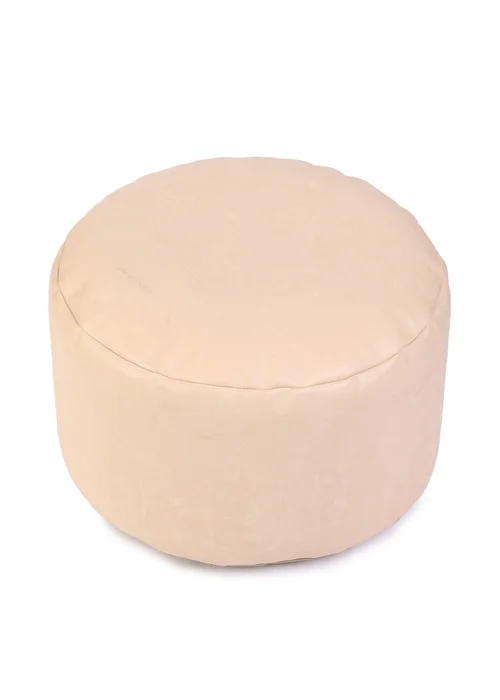Kaikoo Cream Faux Leather Footstool - One Size Image 2