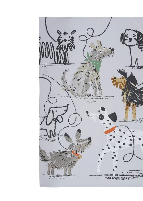 Ulster Weavers Dog Days Grey Tea Towel - Cotton - One Size Image 1