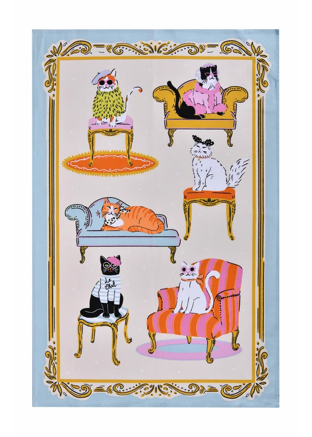 Ulster Weavers Cool Cats Multi Colour Tea Towel - Cotton
