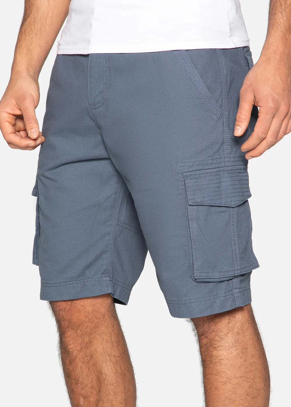 Threadbare Blue Cotton Bute Cargo Shorts - 32/L32 Image 3