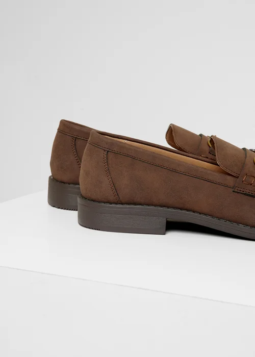 Threadbare Chocolate Faux Leather Snaffle Loafers - 7 Image 3