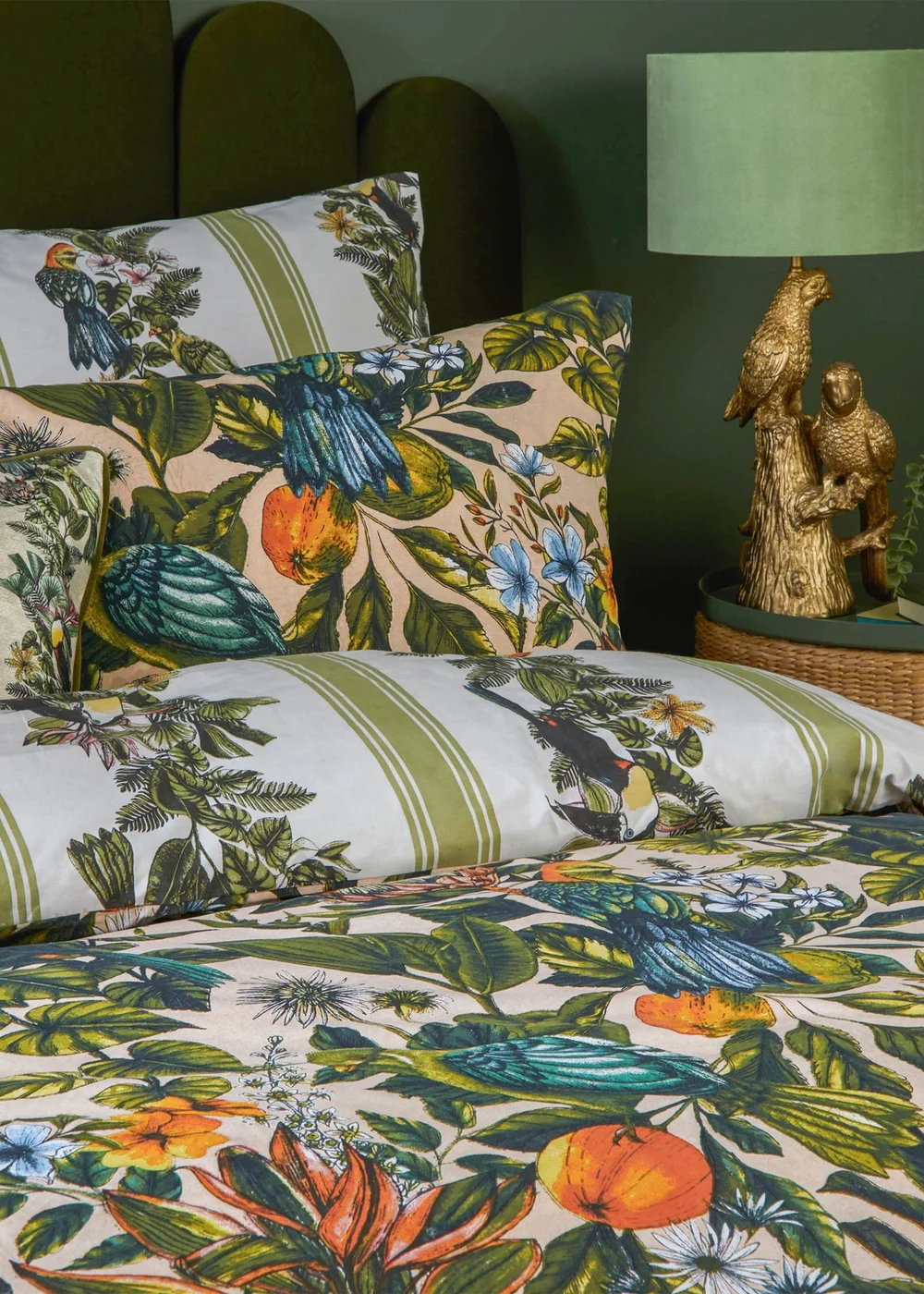 furn. Leilani Printed Floral Multicoloured Duvet Cover Set - Single Image 4