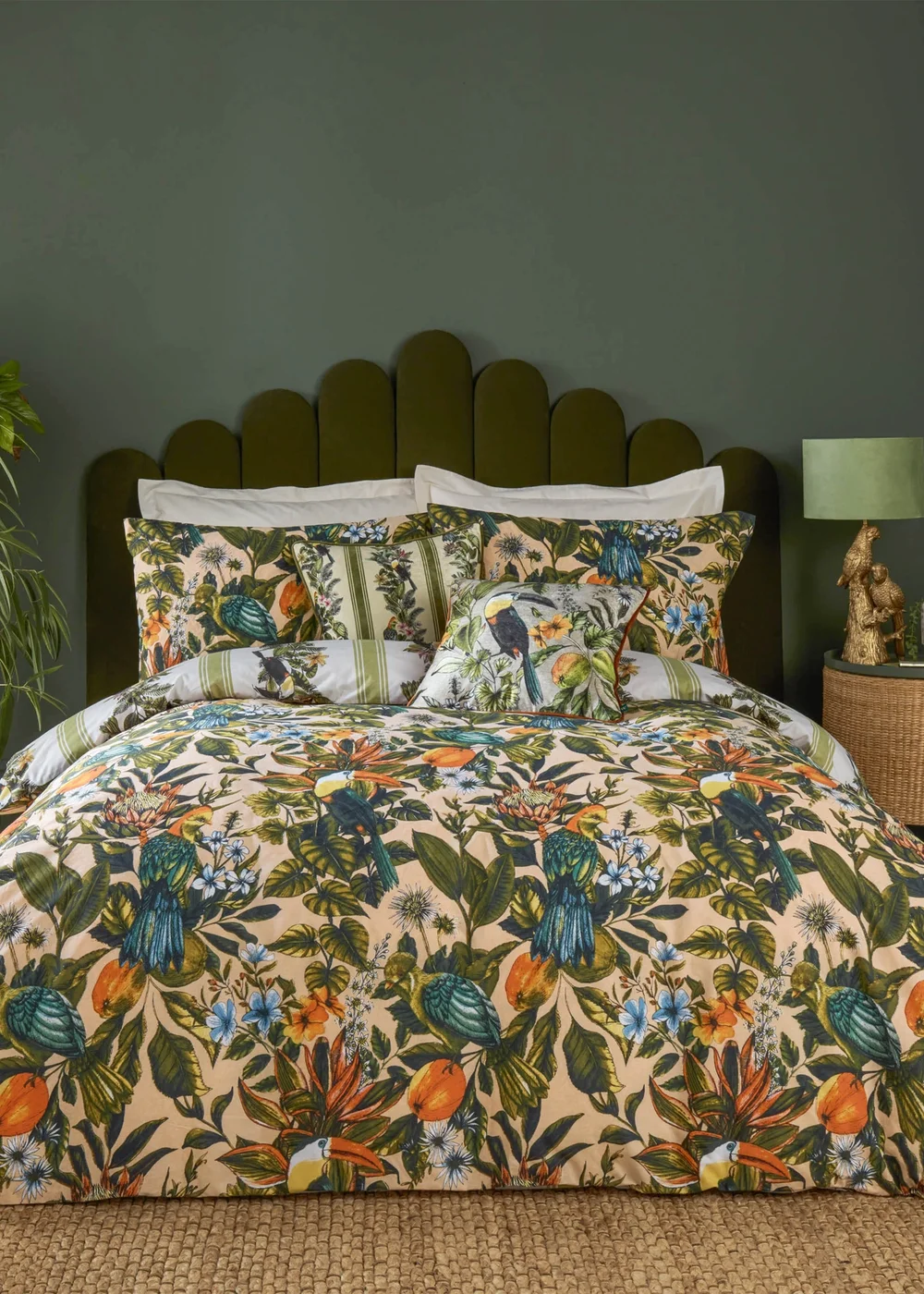 furn. Leilani Printed Floral Multicoloured Duvet Cover Set - Single Image 1