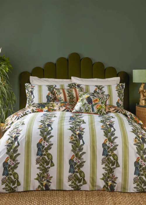 furn. Leilani Printed Floral Multicoloured Duvet Cover Set - Single Image 2
